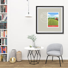 Ezposterprints - IOWA - Retro USA State Stamp Posters Collection - 32x32 ambiance display photo sample