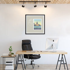 Ezposterprints - ILLINOIS - Retro USA State Stamp Posters Collection - 24x24 ambiance display photo sample