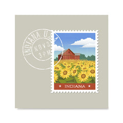 Ezposterprints - INDIANA - Retro USA State Stamp Posters Collection