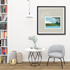 Ezposterprints - KANSAS - Retro USA State Stamp Posters Collection - 32x32 ambiance display photo sample