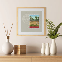 Ezposterprints - LOUISIANA - Retro USA State Stamp Posters Collection - 12x12 ambiance display photo sample