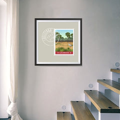Ezposterprints - LOUISIANA - Retro USA State Stamp Posters Collection - 16x16 ambiance display photo sample