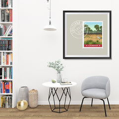 Ezposterprints - LOUISIANA - Retro USA State Stamp Posters Collection - 32x32 ambiance display photo sample