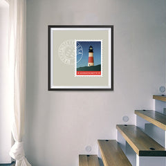 Ezposterprints - MASSACHUSETTS - Retro USA State Stamp Posters Collection - 16x16 ambiance display photo sample