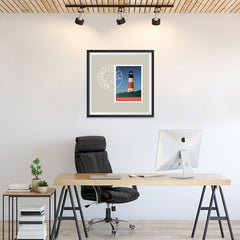 Ezposterprints - MASSACHUSETTS - Retro USA State Stamp Posters Collection - 24x24 ambiance display photo sample
