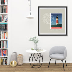 Ezposterprints - MASSACHUSETTS - Retro USA State Stamp Posters Collection - 32x32 ambiance display photo sample
