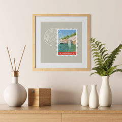 Ezposterprints - MICHIGAN - Retro USA State Stamp Posters Collection - 12x12 ambiance display photo sample