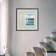 Ezposterprints - MINNESOTA - Retro USA State Stamp Posters Collection - 16x16 ambiance display photo sample