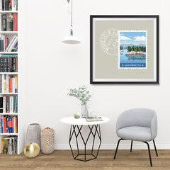 Ezposterprints - MINNESOTA - Retro USA State Stamp Posters Collection - 32x32 ambiance display photo sample