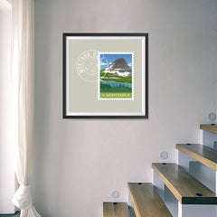 Ezposterprints - MONTANA - Retro USA State Stamp Posters Collection - 16x16 ambiance display photo sample