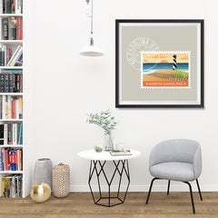 Ezposterprints - NORTH CAROLINA - Retro USA State Stamp Posters Collection - 32x32 ambiance display photo sample