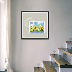 Ezposterprints - NORTH DAKOTA - Retro USA State Stamp Posters Collection - 16x16 ambiance display photo sample