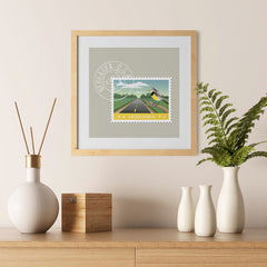 Ezposterprints - NEBRASKA - Retro USA State Stamp Posters Collection - 12x12 ambiance display photo sample