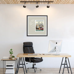 Ezposterprints - NEW YORK - Retro USA State Stamp Posters Collection - 24x24 ambiance display photo sample