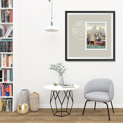 Ezposterprints - NEW YORK - Retro USA State Stamp Posters Collection - 32x32 ambiance display photo sample