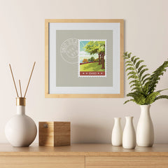 Ezposterprints - OHIO - Retro USA State Stamp Posters Collection - 12x12 ambiance display photo sample