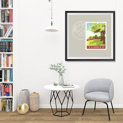 Ezposterprints - OHIO - Retro USA State Stamp Posters Collection - 32x32 ambiance display photo sample