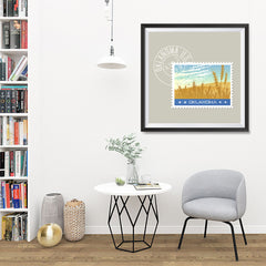 Ezposterprints - OKLAHOMA - Retro USA State Stamp Posters Collection - 32x32 ambiance display photo sample