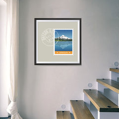 Ezposterprints - OREGON - Retro USA State Stamp Posters Collection - 16x16 ambiance display photo sample