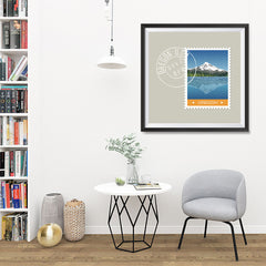 Ezposterprints - OREGON - Retro USA State Stamp Posters Collection - 32x32 ambiance display photo sample