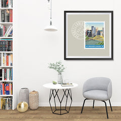 Ezposterprints - PENNSYLVANIA - Retro USA State Stamp Posters Collection - 32x32 ambiance display photo sample
