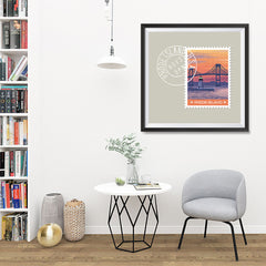 Ezposterprints - RHODE ISLAND - Retro USA State Stamp Posters Collection - 32x32 ambiance display photo sample