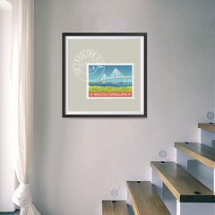 Ezposterprints - SOUTH CAROLINA - Retro USA State Stamp Posters Collection - 16x16 ambiance display photo sample