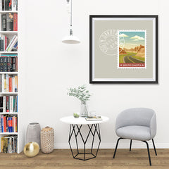 Ezposterprints - SOUTH DAKOTA - Retro USA State Stamp Posters Collection - 32x32 ambiance display photo sample