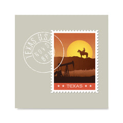 Ezposterprints - TEXAS - Retro USA State Stamp Posters Collection