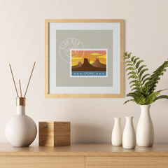 Ezposterprints - UTAH - Retro USA State Stamp Posters Collection - 12x12 ambiance display photo sample