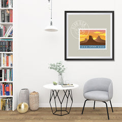 Ezposterprints - UTAH - Retro USA State Stamp Posters Collection - 32x32 ambiance display photo sample