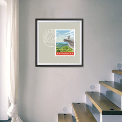 Ezposterprints - VIRGINIA - Retro USA State Stamp Posters Collection - 16x16 ambiance display photo sample