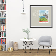 Ezposterprints - VIRGINIA - Retro USA State Stamp Posters Collection - 32x32 ambiance display photo sample