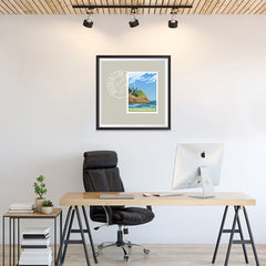 Ezposterprints - WASHINGTON - Retro USA State Stamp Posters Collection - 24x24 ambiance display photo sample