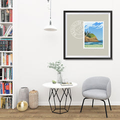 Ezposterprints - WASHINGTON - Retro USA State Stamp Posters Collection - 32x32 ambiance display photo sample