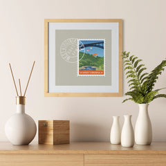 Ezposterprints - WEST VIRGINIA - Retro USA State Stamp Posters Collection - 12x12 ambiance display photo sample