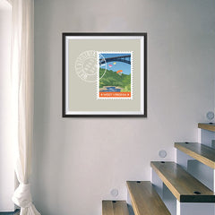 Ezposterprints - WEST VIRGINIA - Retro USA State Stamp Posters Collection - 16x16 ambiance display photo sample