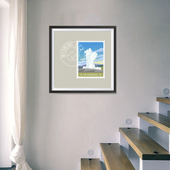 Ezposterprints - WYOMING - Retro USA State Stamp Posters Collection - 16x16 ambiance display photo sample