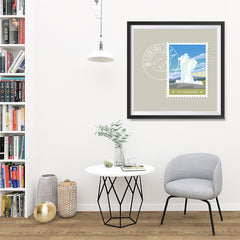Ezposterprints - WYOMING - Retro USA State Stamp Posters Collection - 32x32 ambiance display photo sample