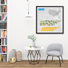 Ezposterprints - Tennessee (TN) State - General Reference Map - 32x32 ambiance display photo sample