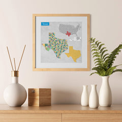 Ezposterprints - Texas (TX) State - General Reference Map - 12x12 ambiance display photo sample