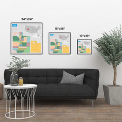 Ezposterprints - Utah (UT) State - General Reference Map ambiance display photo sample