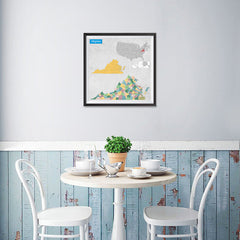 Ezposterprints - Virginia (VA) State - General Reference Map - 16x16 ambiance display photo sample