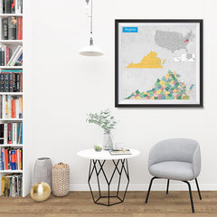 Ezposterprints - Virginia (VA) State - General Reference Map - 32x32 ambiance display photo sample