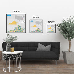 Ezposterprints - Virginia (VA) State - General Reference Map ambiance display photo sample