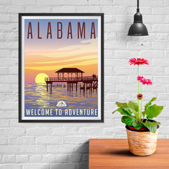 Ezposterprints - ALABAMA Retro Travel Poster - 12x16 ambiance display photo sample