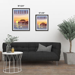 Ezposterprints - ALABAMA Retro Travel Poster ambiance display photo sample