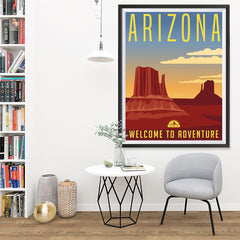Ezposterprints - ARIZONA Retro Travel Poster - 36x48 ambiance display photo sample