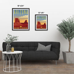 Ezposterprints - ARIZONA Retro Travel Poster ambiance display photo sample