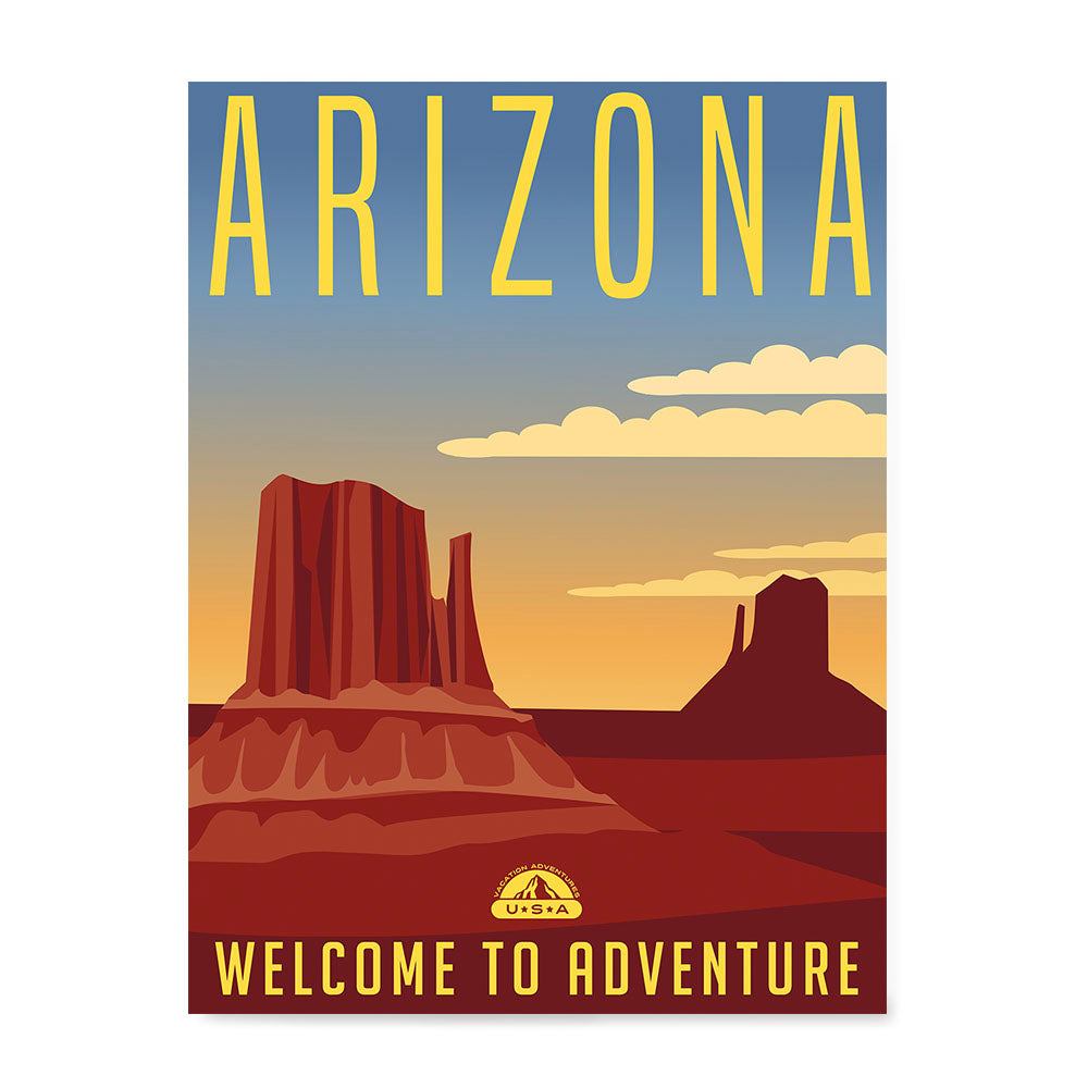 Ezposterprints - ARIZONA Retro Travel Poster